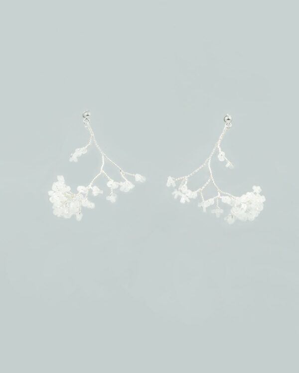 Floral Earrings Silver